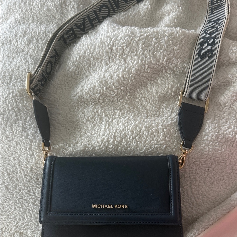 Michael Kors Navy and Gray Crossbody Bag